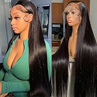 Straight Lace Front Wigs Human Hair 32 Inch 13x4 Glueless Lace Frontal Brazilian Virgin Human Hair Wigs for Black Women pre plucked with Baby Hair