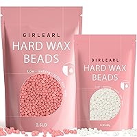 1lb Milk Hard Wax Beads + 2.5lb Rose Hard Wax Beads for Hair Removal at Home for Body Brazilian bikini waxing