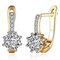 Earrings for Women Huggie Stud Cubic Zircon Pearl Earrings Gifts for Women Birthday Gifts14K Gold Plated Cuff Earrings