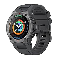 BRIBEJAT Men's Smartwatch Compatible with iPhone Samsung Huawei Android Mobile Phones (Dial/Answer Call) Built-in Music Player, Heart Rate and Sleep Monitor