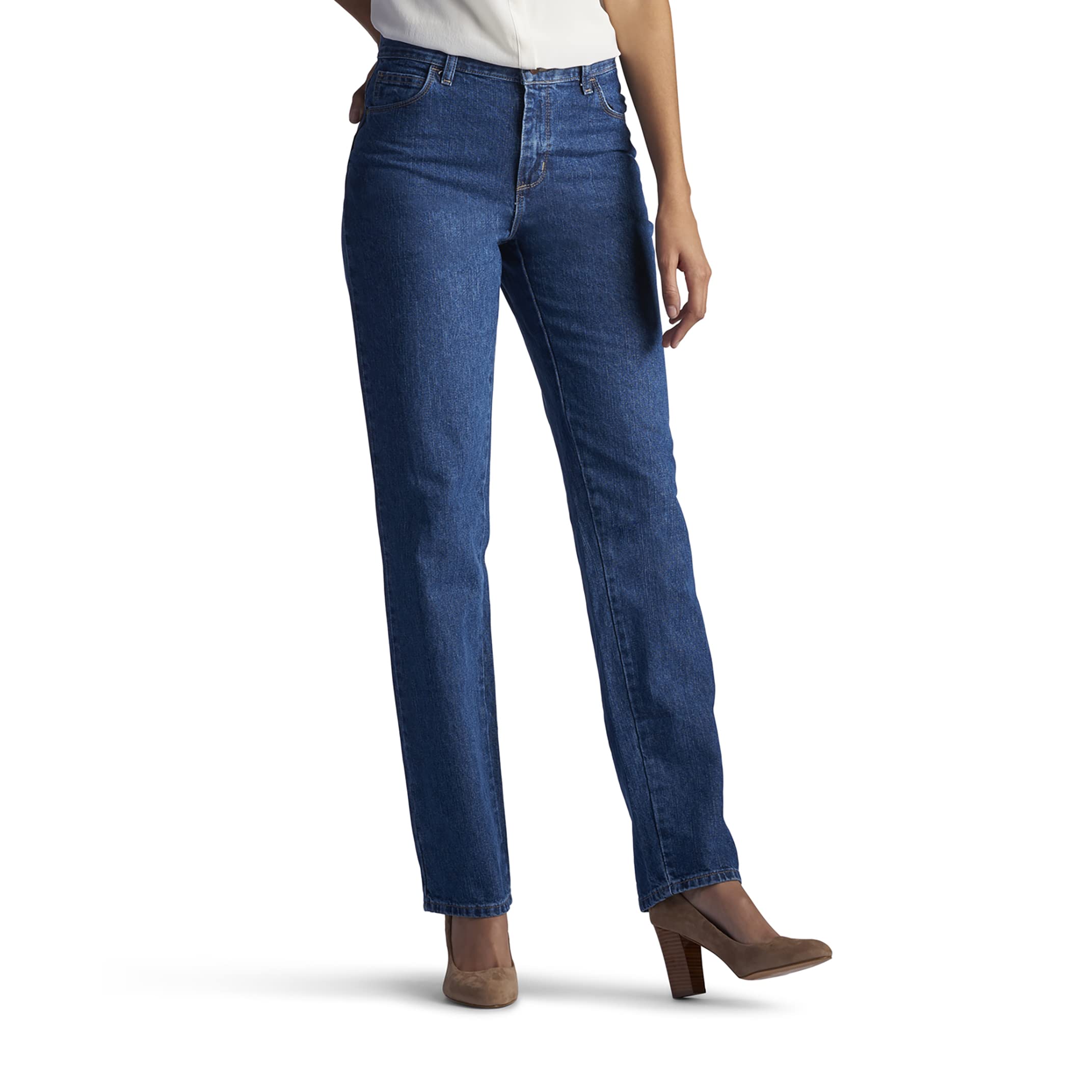 Mua Lee Women's Petite Relaxed Fit All Cotton Straight Leg Jean trên Amazon  Mỹ chính hãng 2023 | Giaonhan247