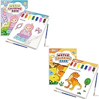 pigipigi 2 Pack Paint with Water Coloring Books for Toddlers: Mess Free Watercolor Painting Kit for kids - Arts and Crafts for Ages 4 5 6 7 8 Years Old - Travel Activities Birthday Christmas Toy Gift