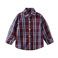 Toddler 5t Kids Toddler Flannel Jacket Plaid Long Sleeve Lapel Button Down Shacket Baby Boys Girls Shirt Top Coat