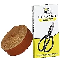 Save with TOFL's Bundle Of Leather Craft Scissors and a Tan Leather Strap 1