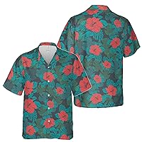 Classic Red Green Flower Hawaiian Shirt S-5XL