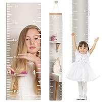 Growth Chart for Wall Mirror Height Chart with Hook & Stickers Acrylic Removable Measure Wall Ruler Montessori Room Wall Decor for Baby Kids Toddlers