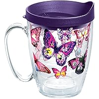 Tervis Butterfly Passion Made in USA Double Walled Insulated Tumbler Travel Cup Keeps Drinks Cold & Hot, 16oz Mug, Classic