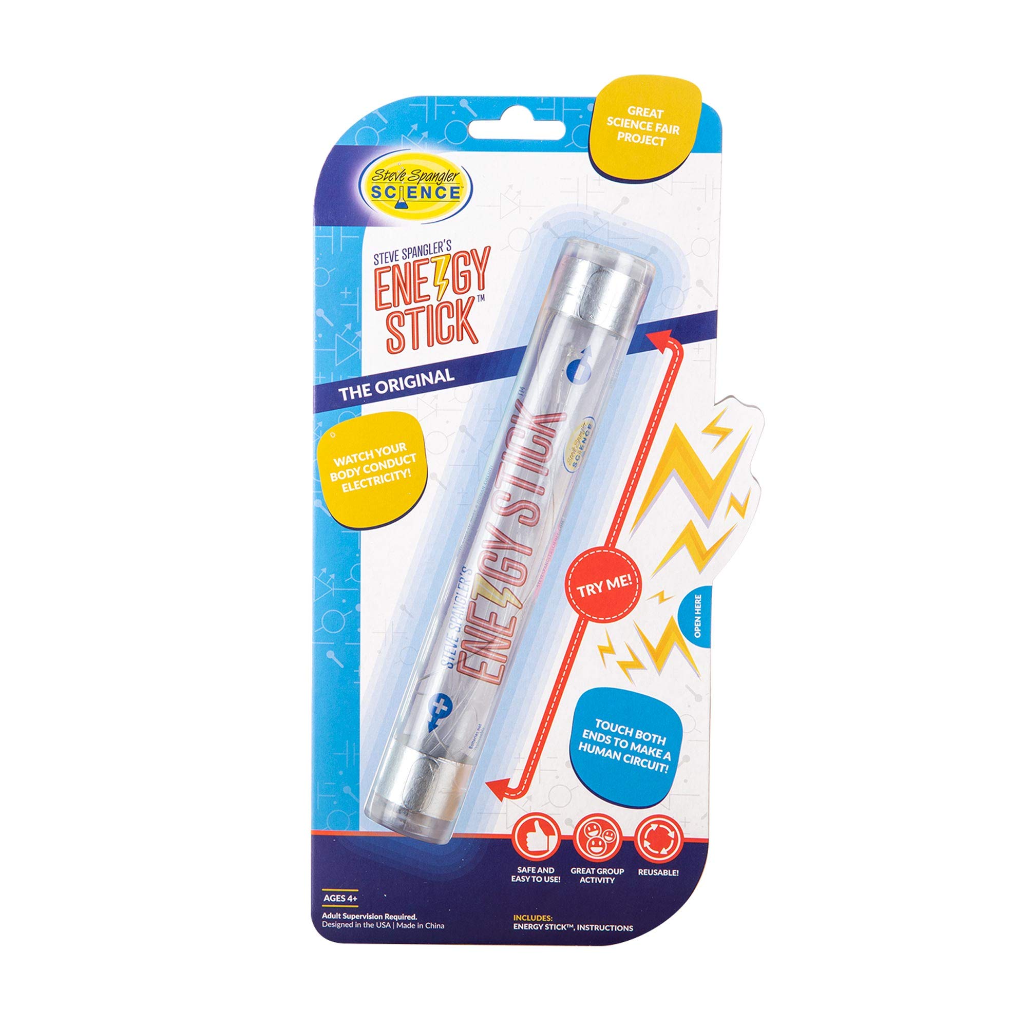 Steve Spangler Science Energy Stick – Fun Science Kits for Kids to Learn About Conductors of Electricity, Safe, Hands-On STEM Learning Toy, Independent or Group Activity for Classrooms or Home