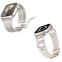 Wearlizer Compatible with Apple Watch Band Women 38mm 40mm 41mm 44mm 42mm 45mm 49mm, Dressy Fancy Strap for iWatch Bands Ultra SE Series 9 8 7 6 5 4 3 2 1
