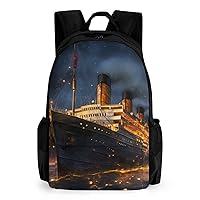 Titanic Cruise Ship Voyage Laptop Backpack Lightweight Travel Shoulder Bag Casual Daypack for Men Women