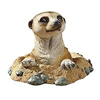 Design Toscano QL57081 Out of the Kalahari Meerkat Garden Animal Statue, 10 Inch, Polyresin, Full Color