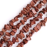 Gold Sand Stone Chips Beads for Jewelry Making Gemstone Semi Precious 7-8mm 34