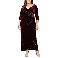 Alex Evenings Women's Plus Size Long Velvet Dress