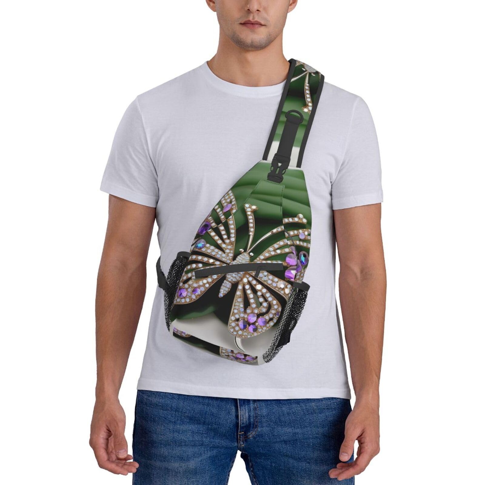 NEZIH Sling Bag For Women Men:Rose Gold Wallpaper Crossbody Sling Backpack - Shoulder Bag Chest Bag For Travel