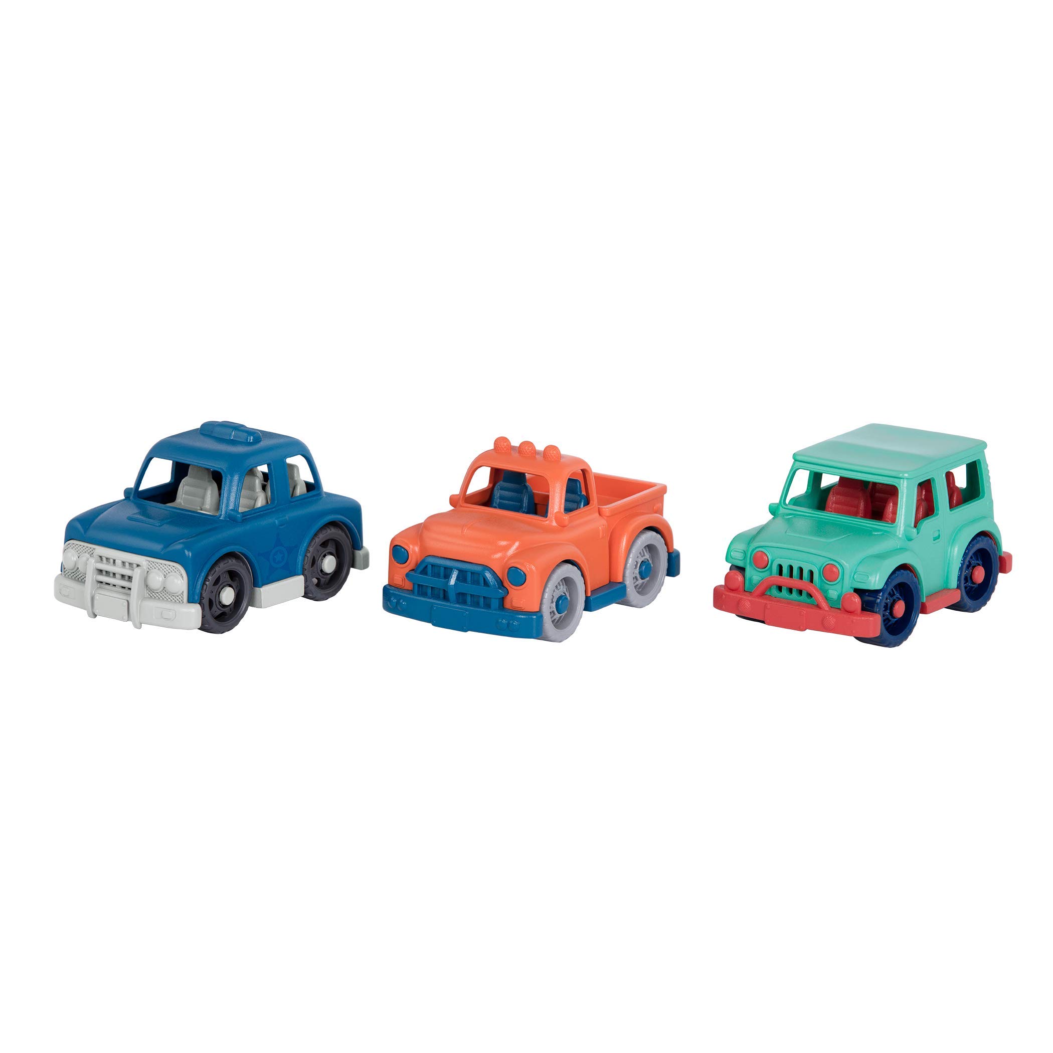 Wonder Wheels by Battat – Toy Cars – Set of 6 Mini Vehicles – Racer, Pick-Up Truck, Police Car, Taxi, Retro Car, 4x4 – Cars for Toddlers, Kids – 1 Year +, Multicolor (VE1037Z)