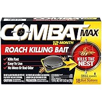 Combat Max 12 Month Roach Killing Bait, Small Roach Bait Station, Child-Resistant, 18 Count