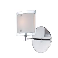 LS-16351 Wall Sconce with Frosted Glass Shades, Chrome Finish