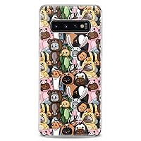 Case Compatible with Samsung S23 S22 Plus S21 FE Ultra S20+ S10 Note 20 5G S10e S9 Cute Flexible Animals Kawaii Design Pets Clear Lightweight Kittens Cartoon Cats Silicone Print Slim fit