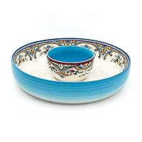 Zanzibar Chip and Dip Bowl, 2 Piece Set, Multicolor, 24 ounces