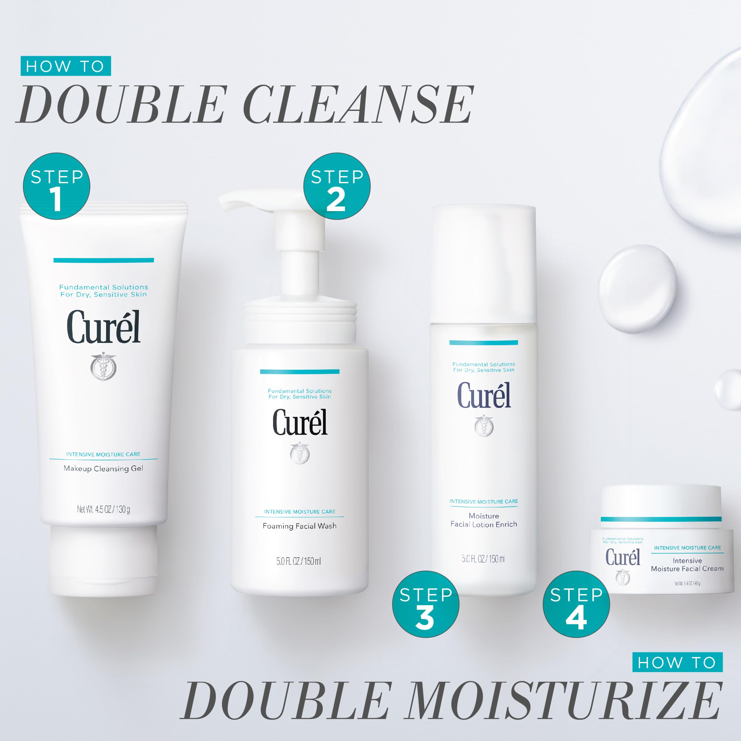 Curel Japanese Skin Care Travel Size Toiletries, for Dry, Sensitive Skin, Travel Size Face Wash, Travel Size Lotion, Travel Size Makeup Remove