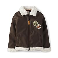 Gymboree Boys' and Toddler Embroidered Faux Leather Jackets Seasonal