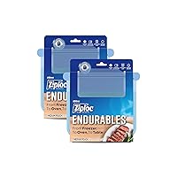 Ziploc Endurables Medium Pouch, 2 Cups, Reusable Silicone Bags and Food Storage Meal Prep Containers for Freezer, Oven, and Microwave, Dishwasher Safe, 2 Pack