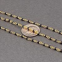 LKBEADS 36 inch long gem coated black spinel 2mm rondelle shape smooth cut beads wire wrapped gold plated rosary chain for jewelry making/DIY jewelry crafts #Code - ROS-0264
