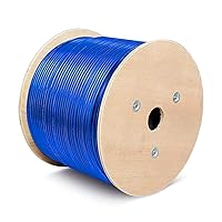 Cat8 Bulk Ethernet Cable 650FT Round S/FTP Outdoor&Indoor Heavy Duty High Speed Cat8 LAN Network Cable 40Gbps 2000Mhz Blue