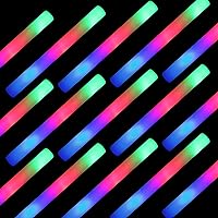 SHQDD Glow Sticks Bulk, 100 Pcs LED Foam Sticks with 3 Modes Colorful Flashing, Glow in the Dark Party Supplies for Wedding, Raves, Concert, Party, Sporting Events, Camping