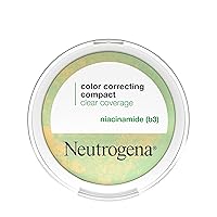 Neutrogena Clear Coverage Color Correcting Powder Makeup Compact, Mattifying CC Powder with Niacinamide & Green & Yellow Powders to Even Tone, Brighten, & Control Shine, Oil-Free, 0.38 oz