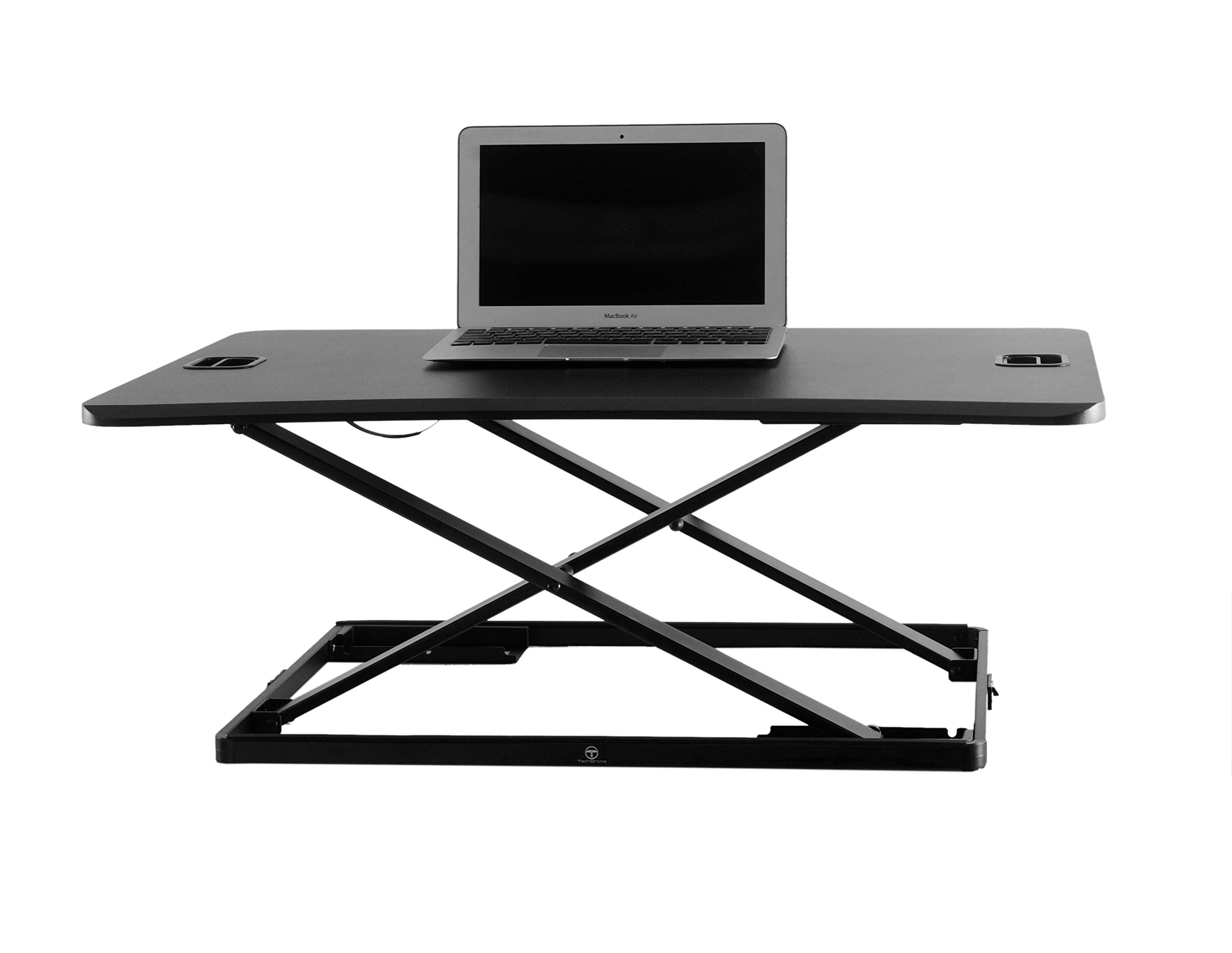Height Adjustable Single Level Standing Desk - 31" Wide Sit to Stand Desk Converter Fully Assembled Standing Workstation Riser Black