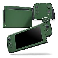 Compatible with Nintendo Switch OLED Console + Joy-Con - Skin Decal Protective Scratch-Resistant Removable Vinyl Wrap Cover - Solid Hunter Green
