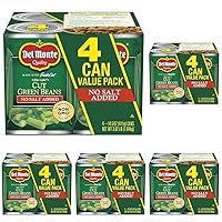 Del Monte Cut Blue Lake Green Beans With No Added Salt 4-14.5 Oz. Can, 14.5 Oz (Pack of 5)
