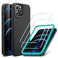 ESR Cloud Series Case with Screen Protectors Compatible with iPhone 12/Compatible with iPhone 12 Pro, Liquid Silicone Case (2020) [2 Glass Screen Protectors] [Comfortable Grip],6.1