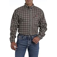 Cinch Work Shirt Mens Long Sleeve Flame Resistant Plaid WLW3002016