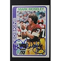 Mark Moseley Washington SFA Autographed Signed 1978 Topps Football Card #396