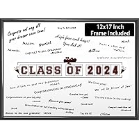 2024 Graduation Decorations Class of 2024 Signature Board Frame Maroon Grad Guest Book Alternatives Graduation Signing Card for Party Supplies Graduation Gift Keepsake 12 x 17in Sign Poster