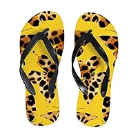 Vantaso Slim Flip Flops for Women Leopard Cheetah Butterflies Yoga Mat Thong Sandals Casual Slippers
