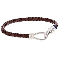 Tommy Hilfiger Men'S Stainless Steel Leather Cord Bracelet
