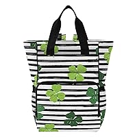 St Patricks Day Clover Diaper Bag Backpack for Baby Boy Girl Large Capacity Baby Changing Totes with Three Pockets Multifunction Baby Essentials for Picnicking Shopping Travelling