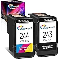 ColoWorld Remanufactured Ink Cartridge Replacement for Canon PG-243 CL-244 PG-245XL CL-246XL for Pixma MX492 MX490 TR4520 MG2522 MG2922 MG2520 MG2920 MG3022 iP2820 TS202 Printer (1 Black 1 Color)