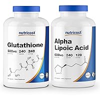 Alpha Lipoic Acid 600mg, 240 Caps Glutathione 500mg, 240 Caps