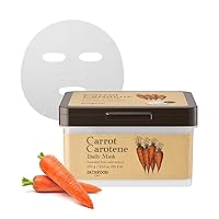 SKINFOOD Carrot Carotene Daily Mask 9.52 oz (30EA) - Soothing, Quick Hydrating, Sensitive Skin, Carrot seed oil, Relieving Redness