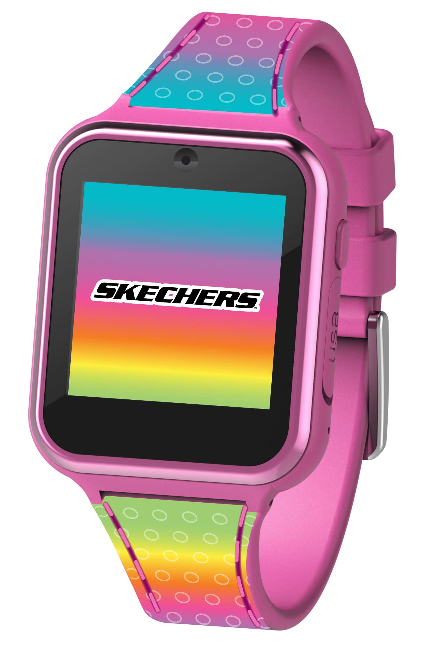 Accutime Skechers Kids Multi Color - Educational Learning Touchscreen Smart Watch Toy for Girls, Boys, Toddlers - Selfie Cam, Learning Games, Alarm, Calculator, Pedometer & More (Model: SKE4083)