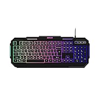 KG200 Wired Gaming Keyboard, LED Rainbow Gaming Backlit, 19 Anti-ghosting Keys, Quick-Response, Multimedia Control for PC and Desktop Computer