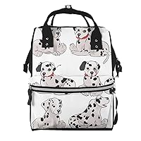Cute Dalmatian Print Diaper Bag Multifunction Laptop Backpack Travel Daypacks Large Nappy Bag