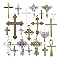 Youdiyla Cross Charms Collection Metal Pendant Craft Supplies Findings for Necklace and Bracelet Jewelry X007