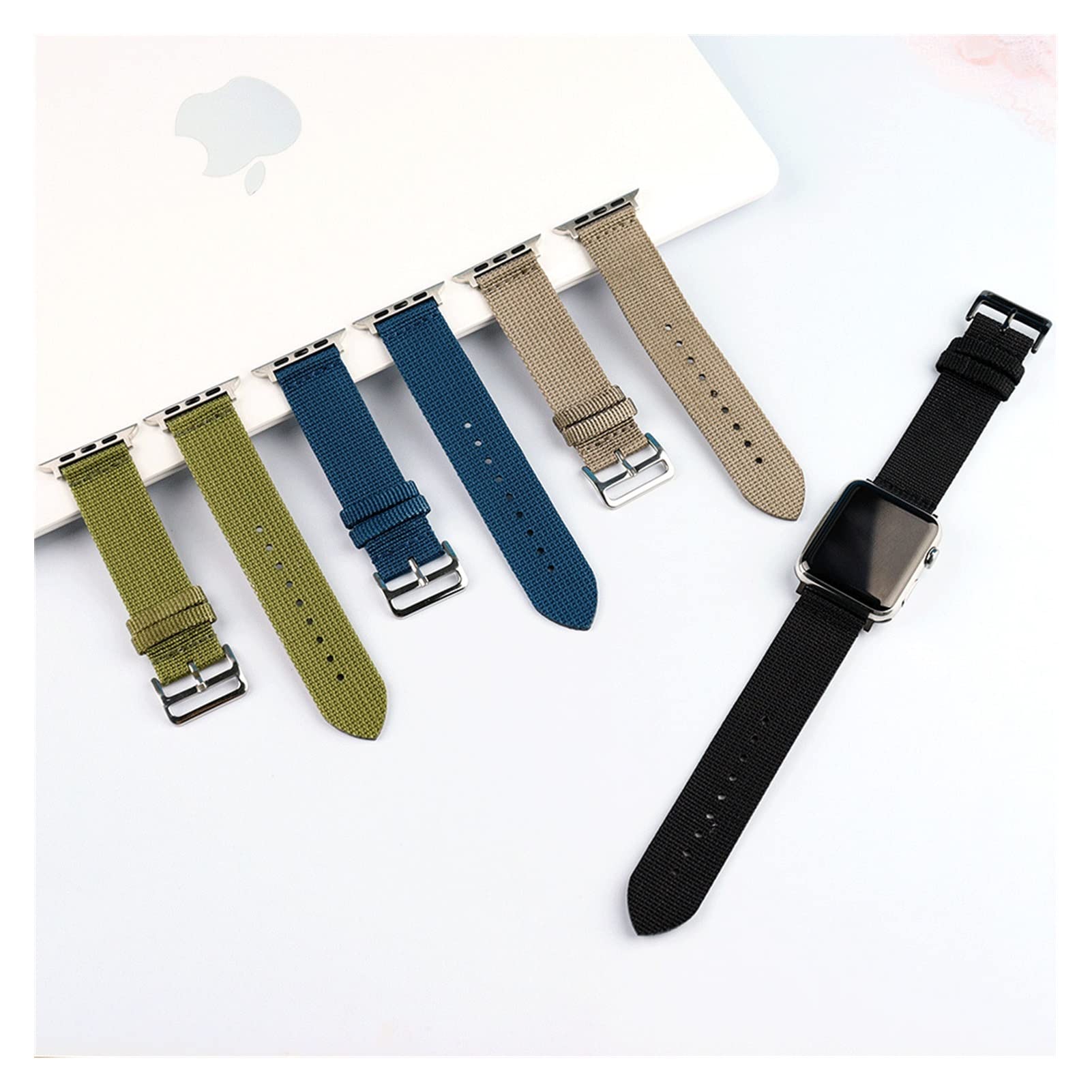 CRFYJ for Apple Watch Band 38mm 40mm 42mm 44mm Bracelet 7/SE/6/5/4/3/2/1 Series Nylon Braid Jumping Single Tour Strap (Color : Kraft Rouge de 8, Size : 38-40MM)