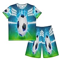 Boy's Summer Shorts Sets Abstract Marble Hawaiian Shirt Sets Colorful Kids Short Shirt & Pants 2 Pcs XS