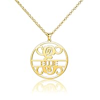 Custom Name Necklace Personalized Initial Necklace Customized Mongram Letter 14